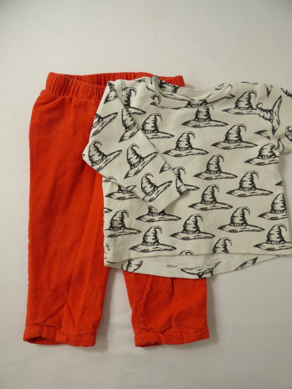 Mini Boden Kids Halloween Witch Hat Shirt & Orange Pants Set, Size 12-18 Mos